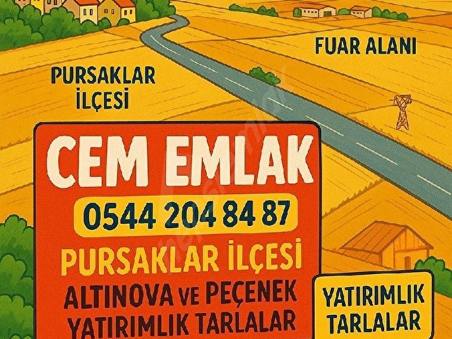 PURSAKLAR ALTINOVADA YOLU OLAN 1215 M2 HİSSE TAPULU TARLA - Görsel 5