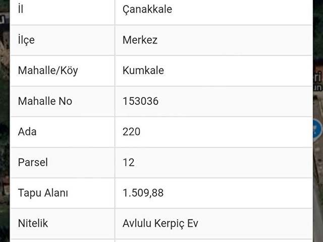 ÇANAKKALE KUMKALEDE SATILIK AVLULU KERPİÇ EVLİ 1500 M2 ARSA - Görsel 4