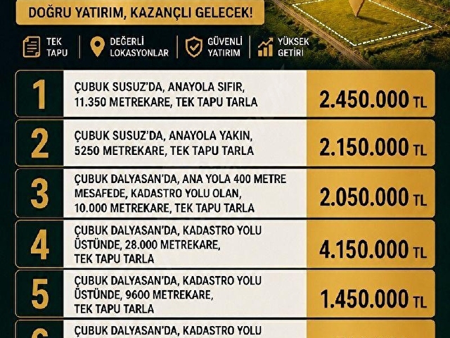 ÇUBUK DALYASANDA, 10 DÖNÜM, TEK TAPU TARLA - Görsel 2
