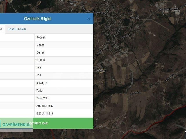 KOCAELİ GEBZE DENİZLİ KÖYÜNDE SATILIK 310 M2 ARSA - Görsel 2