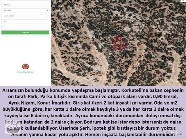 Korkutelinin en gözde parseli satışta... Otogar Karşısı Tepenin Üstü.... - Görsel 2