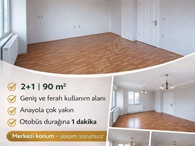 TEPECİK MAHALLESİNDE 2+1 GENİŞ DAİRE 3 BALKONLU Güney Cepheli