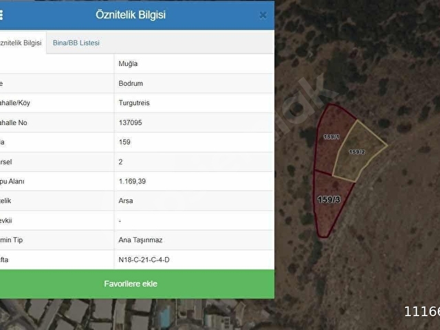 Bodrum Turgutreiste 1.169m2 %15 İmarlı Full Deniz Manzaralı - Görsel 4