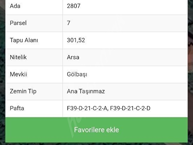 Yenipazar da villaların olduğu bölgede 301 m² satılık arsa