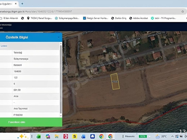 TEKİRDAĞ KARAEVLİDE DENİZ KENARINDA 601M2 ARSA - Görsel 4