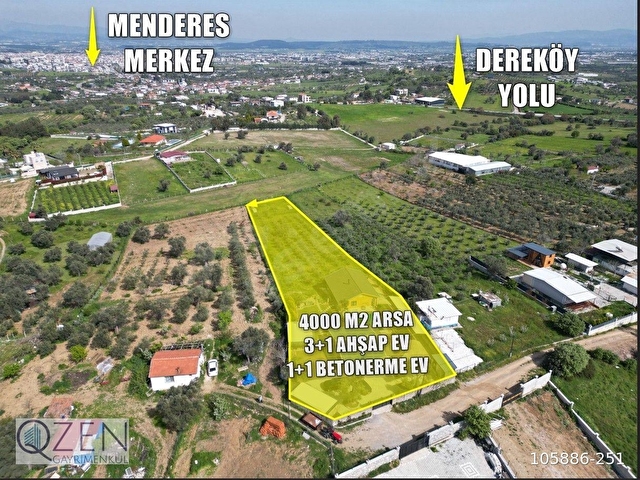 QZEN DEN 4000 M2 ARSA İÇERİSİNDE 3+1 VE 2+1 EVİ OLAN ÇİFTLİK