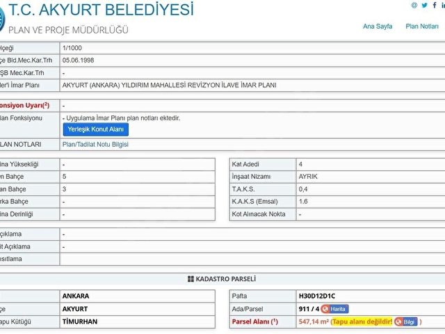 AKYURT TİMURHANDA 8 DAİRELİK KONUT İMARLI SATILIK KÖŞE ARSA - Görsel 4