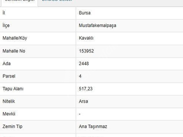 İNCEOĞLUNDAN TATKAVAKLIDA 517M2 SATILIK ARSA