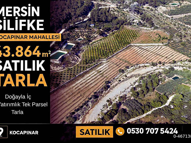 MERSİN SİLİFKE KOCAPINARDA YATIRIMLIK FIRSAT ARSA