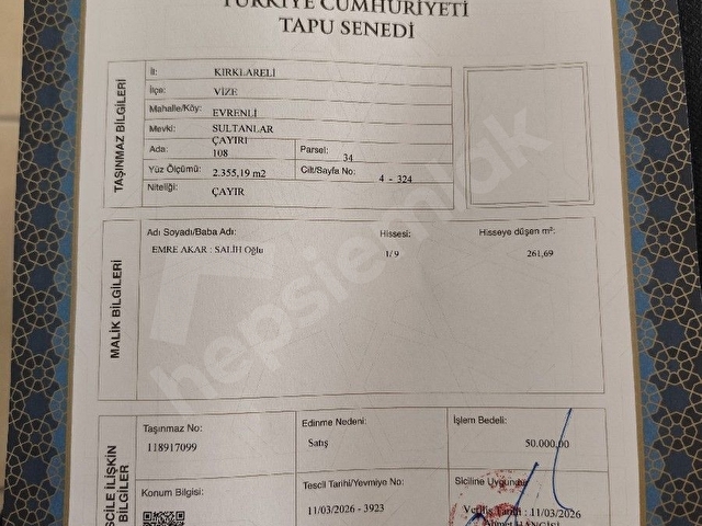 VİZE EVRENLİ DE TARLADAN HİSSE - Görsel 2