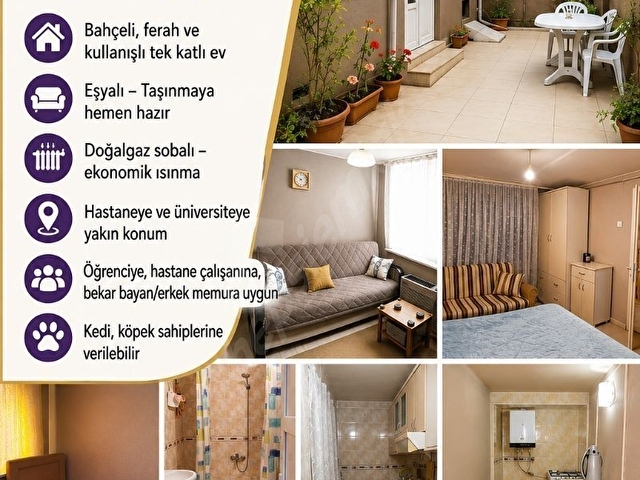 PUSULA DAN GÜLLÜK TE ÖĞRENCİYE MEMURA KİRALIK EŞYALI DAİRE