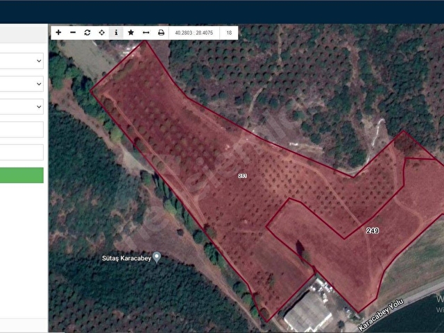 sahibinden 28.200m2  + 11.200 m2 = 39.500 m2 verimli tarla