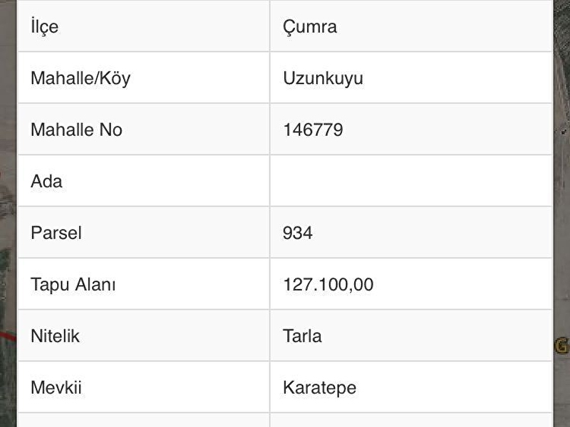 Mrm emlaktan çumra uzunkuyu mahallesi̇nde satilik arsa
