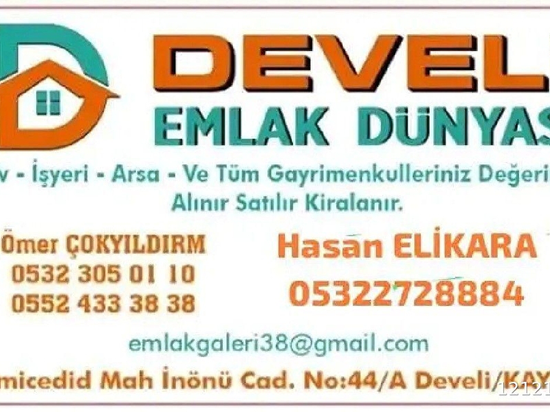 Develi̇ni̇n merkezi̇nde ptt karşisi da yapi kredi̇ bankasinin olduğu bi̇na 3 kat dai̇re 145 m2 net 4+1