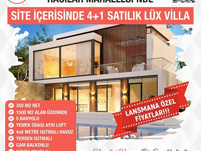 Hacilar mahallesi̇ si̇te i̇çeri̇si̇nde havuzlu satilik 4+1 lüx vi̇lla