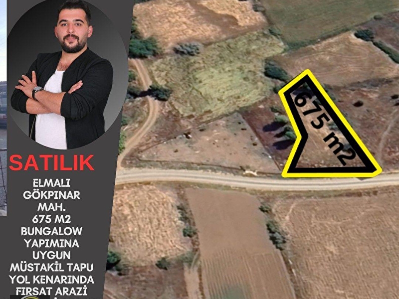 Baylan's gayri̇menkulden satilik bayram şekeri̇ yol kenarinda gökpinar mah. bungalow yapimina uygun