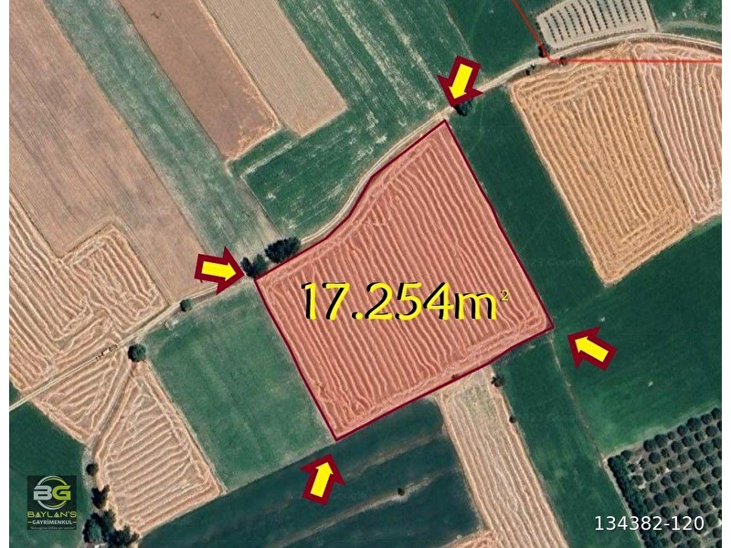 Baylan's gayri̇menkulden akçaeni̇ş mahallesi̇n de müstaki̇l tapu 17.254 m2 tarla