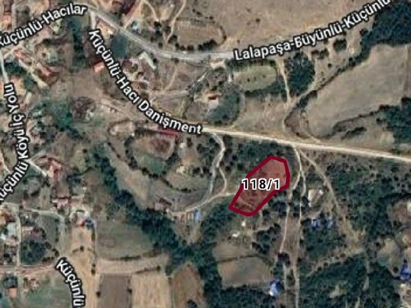 Edirne küçünlü köyünnde bungalov için   ideal arsa