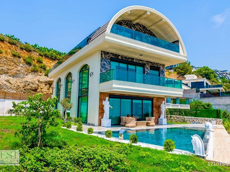 Alanyanin en yeni̇ en lüks vi̇llasi a+ 6+1 ful deni̇z manzarali