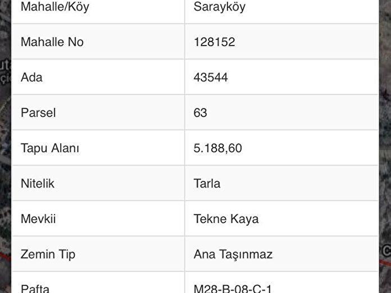 Sarayköy mahallesi̇nde satilik mükemmel konumda arazi̇