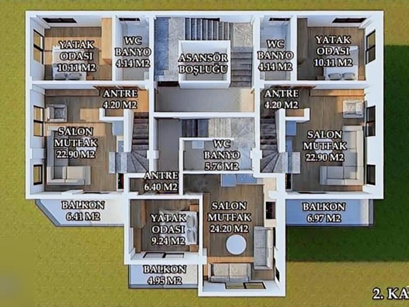 Taşyaka deli̇ktaş sifir 3+1 manzarli satilik dai̇re