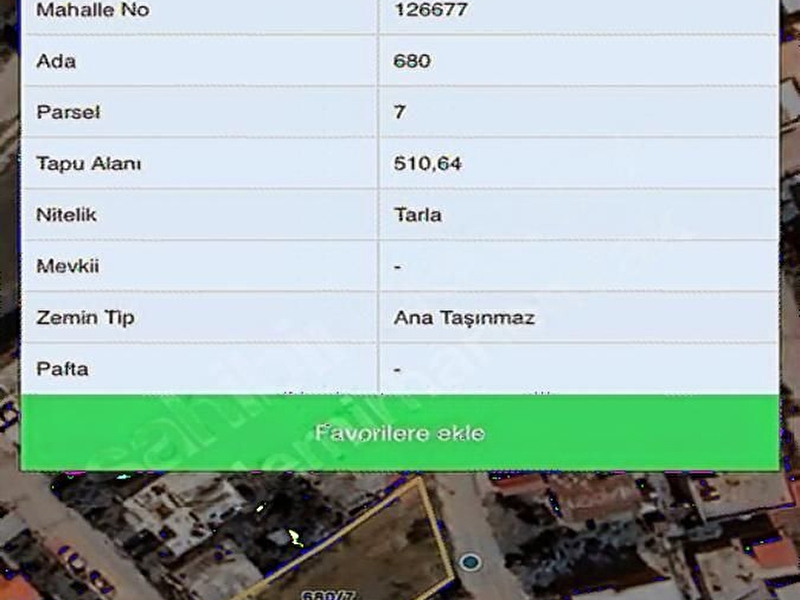 Demi̇rhan 510 metre yeşiltepe'de 2kat yap-satlik arsa