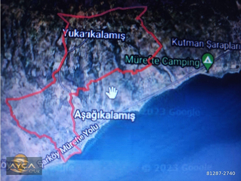 Aşağikalamiş köyünde ayçadan satilik yola cepheli̇ 1870 m2 zeyti̇nli̇k