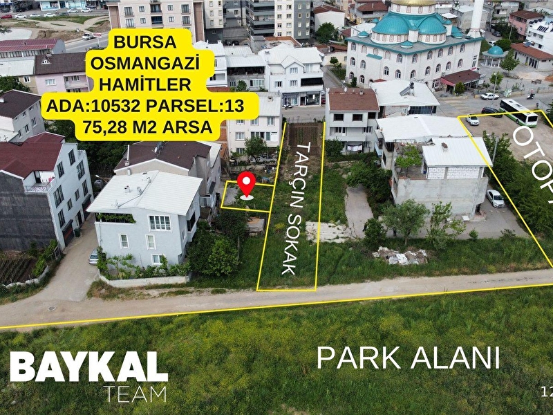 Bursa osmangazi hamitler'de 75 m² satılık arsa