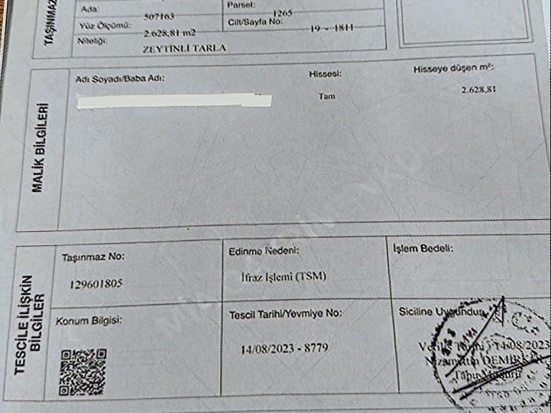 Foça ilıpınar'da i̇nşaat ruhsatı alınmış 2.629 m2 arsa