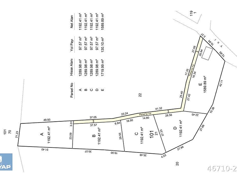 Turyap ci̇ty'den 1.192 m2 yapi yapmaya uygun köy i̇çi̇ hi̇sseli̇ arsa