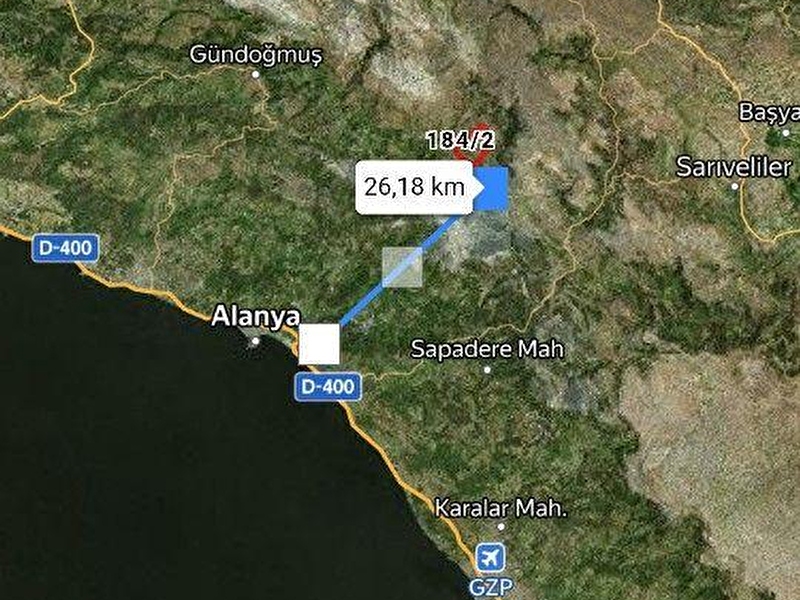 ????asi̇ye????emlak'tan antalya, gündoğmuş, çamlialan mah.'de satilik tarla  2047m2 müstaki̇l parsel