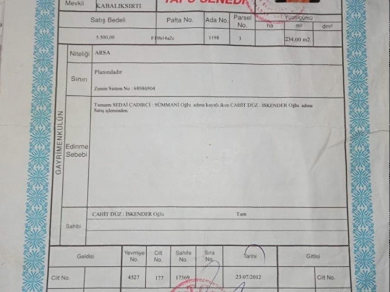 Tekirdağ saray büyükyoncalı'da satılık i̇marlı arsa fırsat