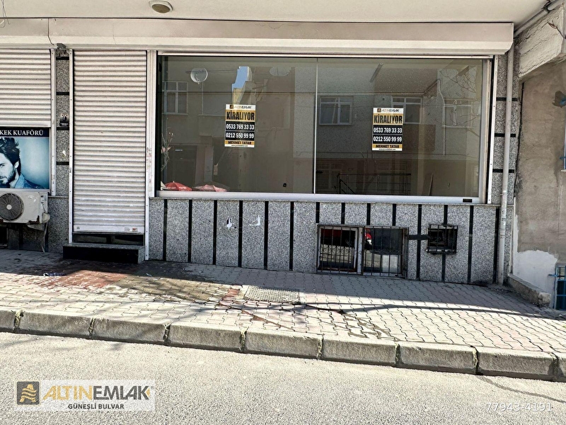 Bağcılar güneşli kiralık dükkan i̇ş yeri 90 m2 i̇şlek sokakta