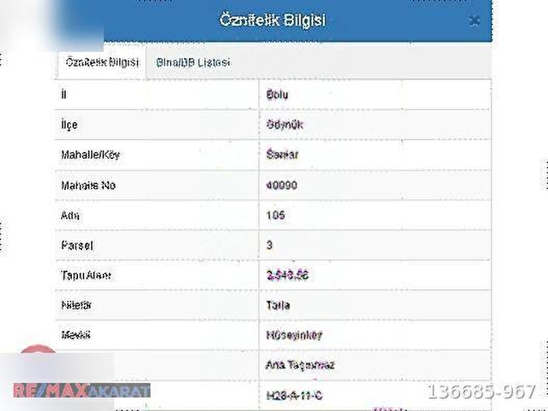 Bolu göynük sarılar'da satılık tarla