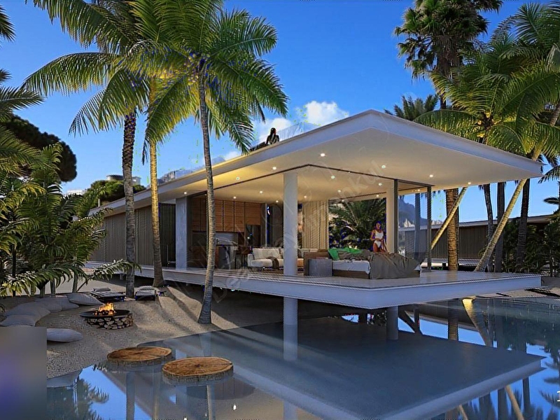 Kuzey kıbrıs, hawaii homes'ta full deniz manzaralı teras stüdyo