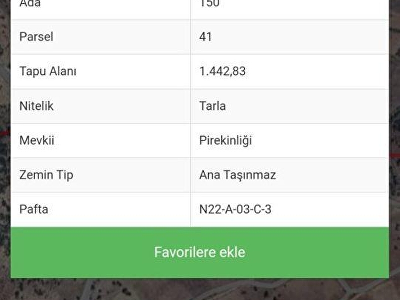 Tavas ovacikta satilik 1442 m2 tarla.