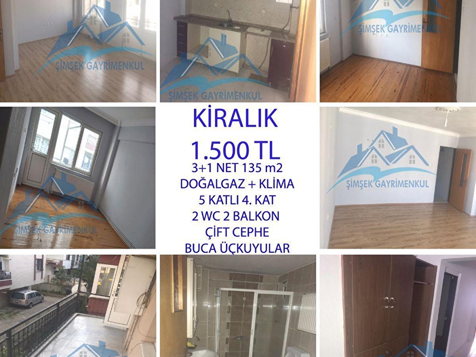 Buca Uckuyular Yakini Kiralik 3 1 Net 135 M2 Ara Kat Dog Klima 98634 583 Hurriyet Emlak