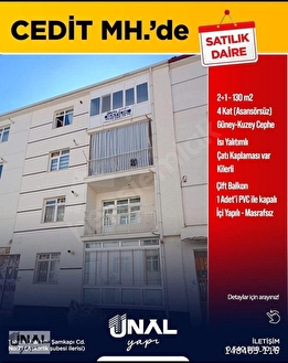 CEDİT MAHALLESİNDE 130 M2 2+1 4.KAT SATILIK DAİRE - Görsel 1