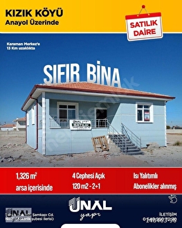 KARAMAN MERKEZE 13 KM MESAFEDE KIZIK KÖYÜNDE SATILIK 1326 M2 ARSA İÇİNDE 120 M2 MUSTAKİL EV - Görsel 1
