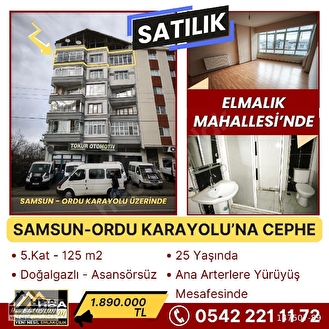 TERMENİN EMLAKÇISIndan Samsun-Ordu Karayolu Üzerinde, 5.Kat, 2+1 Doğalgazlı Daire - Görsel 1