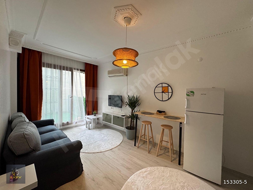 İLKEV'DEN ATATÜRK MAHALLESİNDE/SIFIR LÜX EŞYALI/KLİMALI/BAHÇELİ/SATILIK 1+1 !!!