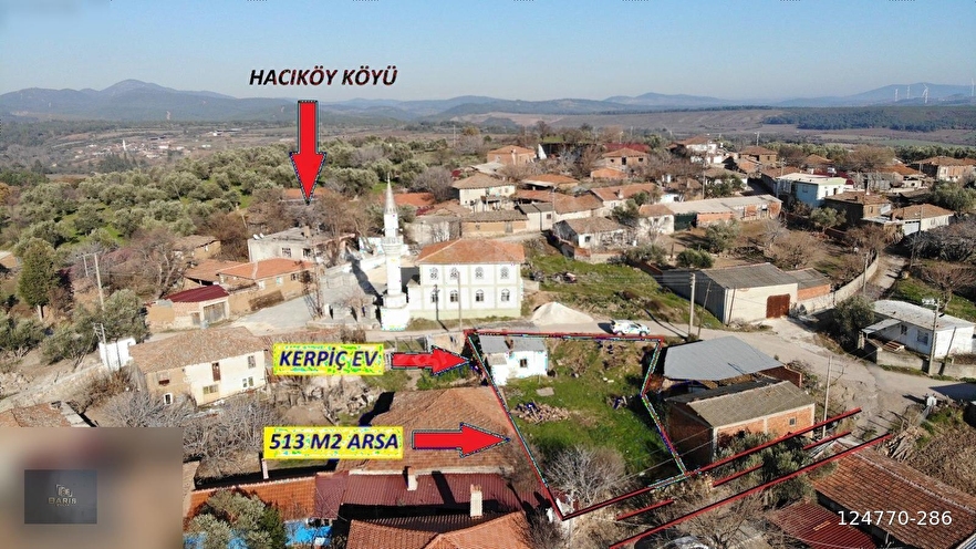 ÇANAKKALE BAYRAMİÇ HACIKÖYDE SATILIK KERPİÇ EV VE ARSA