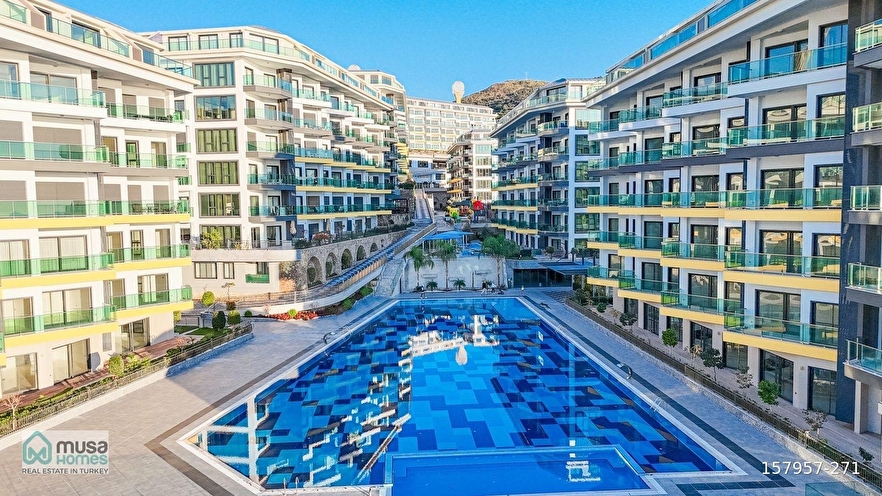 ALANYA KARGICAK MAH. KONAK SİTESİNDE DENİZ MANZARALI 1+1 DAİRE