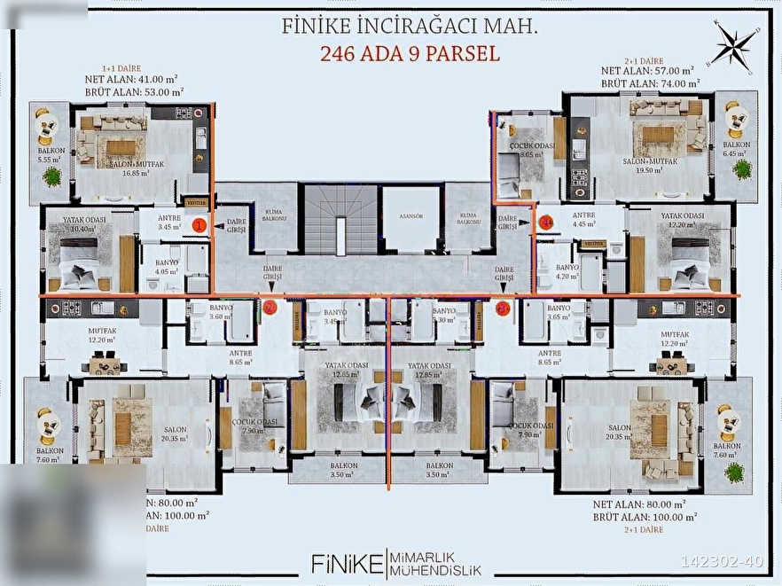 KUM MAHALLESİ SATILIK FORE KAZIKLI PROJEDEN LÜKS 2+1 DAİRELER
