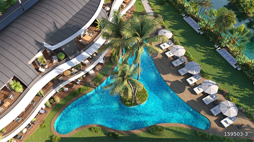 MARİS LAGOON PLUS 1+1 Bahçeli - Havuza Direk Girişli ( Swim Up )